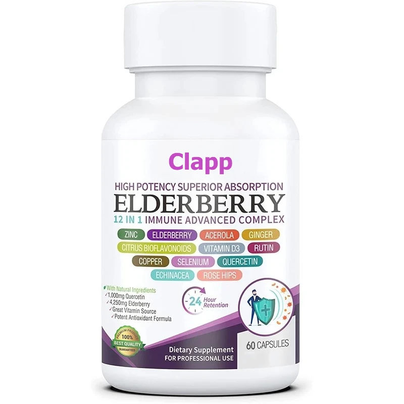 Nutritional elderberry/12-in-1 advanced complex, supplemented with selenium, copper, and vitamin D3 (5000 IU), 60 capsules