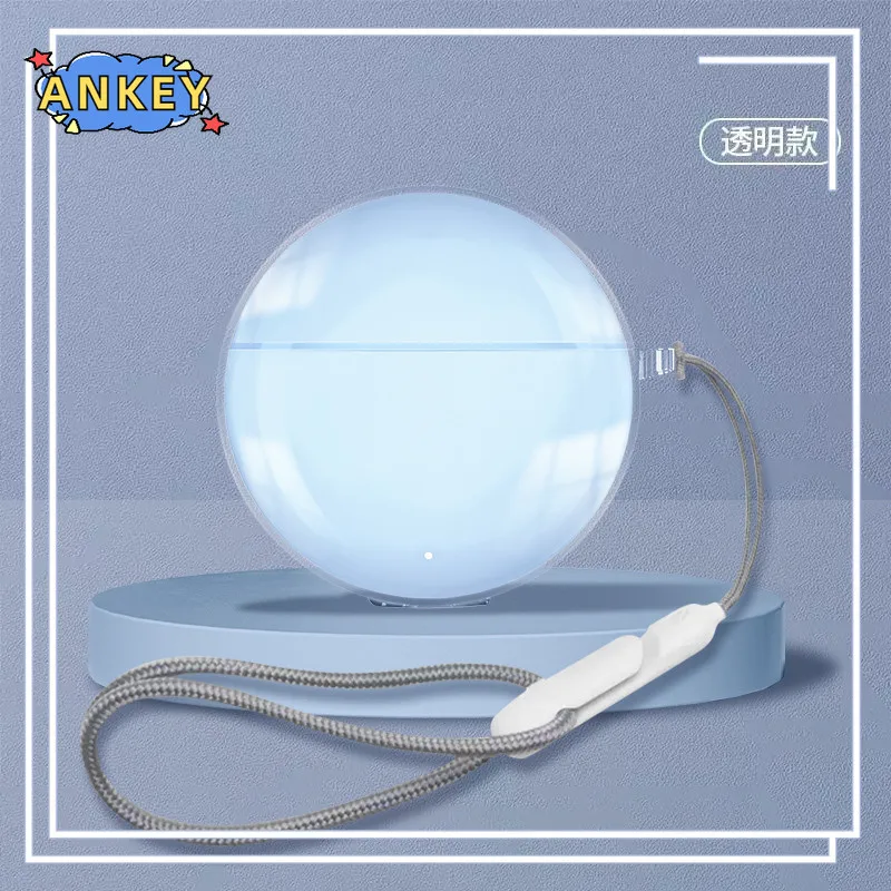 for Honor Choice Earbuds X7e Case Protective Transparent Clear TPU Covers Lanyard Bluetooth Earphone Shell