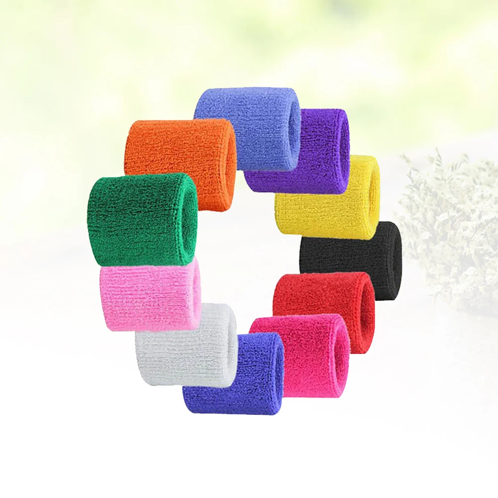 

Sports Towel Wrist Guard Basketball Wristbands Colorful Sweatbands Elastic Athletic Cotton Forearm Gym