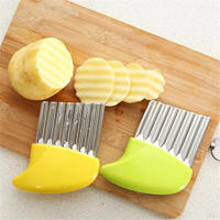Potato Chip Slicer Dough Vegetable Fruit Crinkle Wavy Slicer Knife Potato Cutter Chopper Household Kitchen Knife Tools