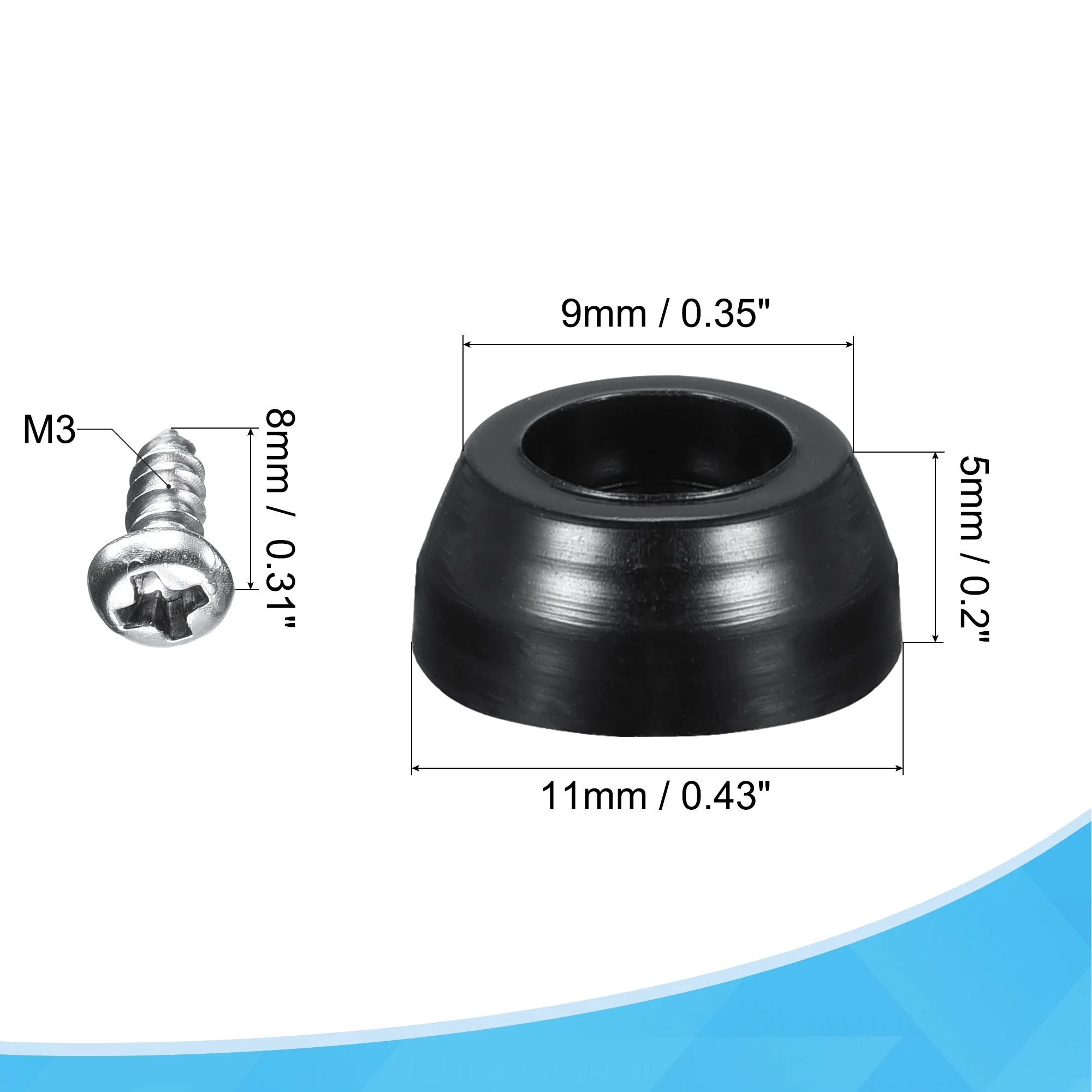 80/100 pz piedini in gomma paraurti Pad viti e rondella in acciaio inox antiscivolo mobili piede tavolo tappo copre protezione del pavimento
