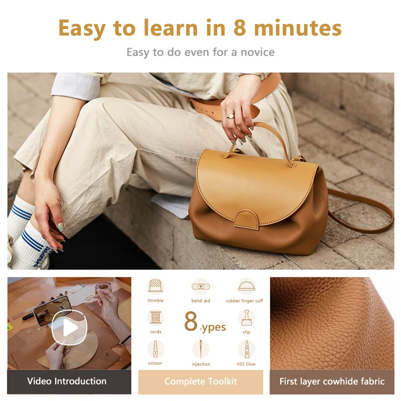 Winter DIY Leather New Women\'s Bag Large Capacity Casual Nylon Crossbody Bag Dumpling Bag High Grade Solid Color Shoulder Bag