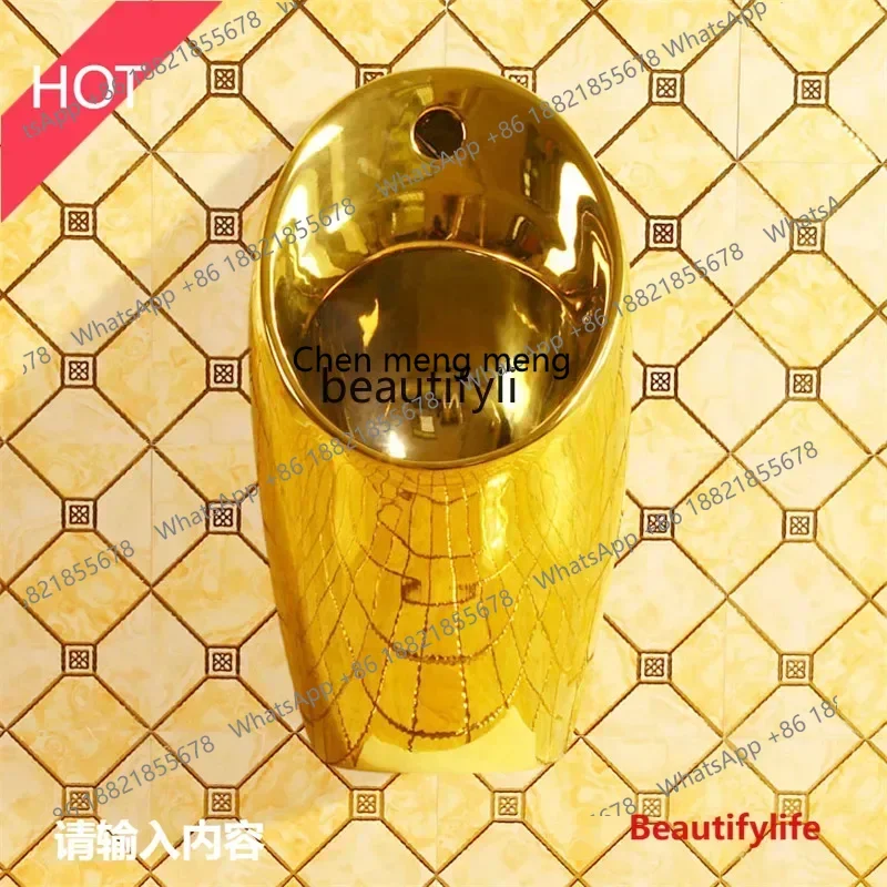 cn8350 ss Automatic induction golden urinal ceramic, local tyrant gold urinal hanging wall golden urinal