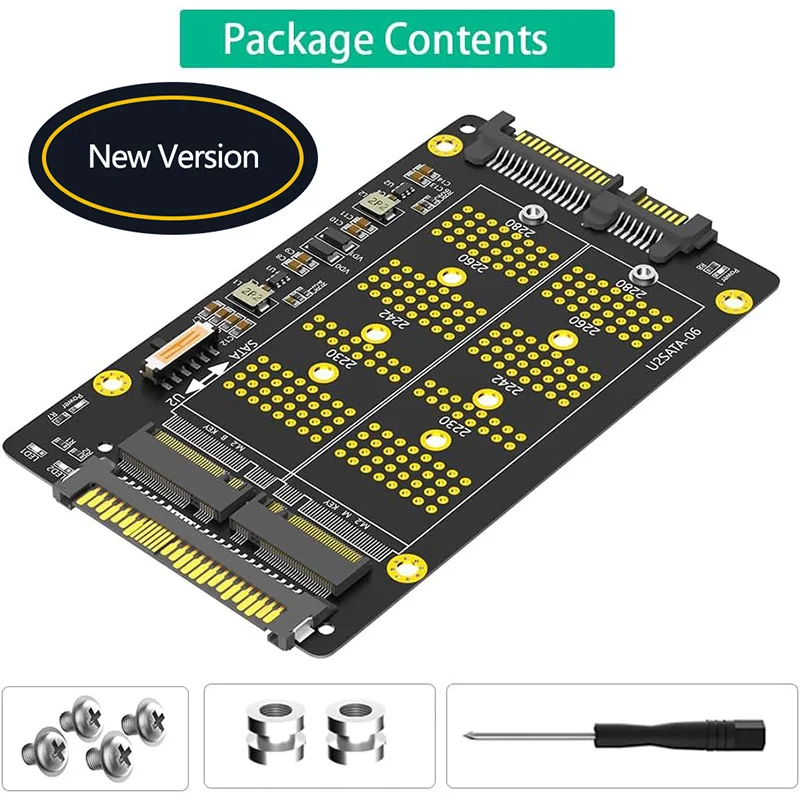 

JoniSerl M2 SSD Adapter Converter Board M.2 SATA SSD B Key to SATA 3.0 M.2 for NVME SSD M Key to SFF-8611 Riser Type C Power