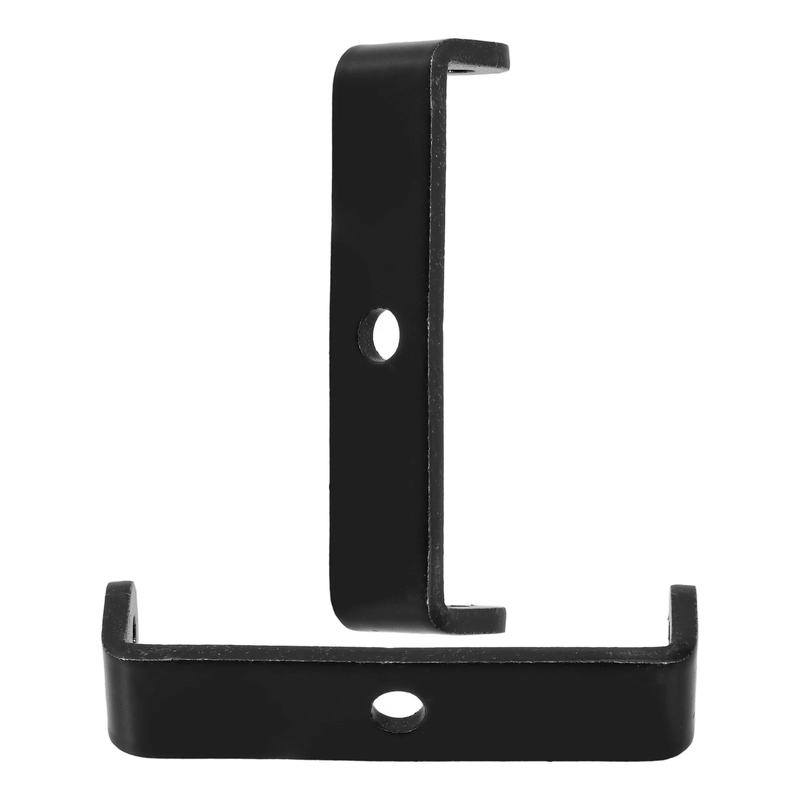 Picture 6: 2Pcs Thickened Steel Black Shelf Accessories U Shape Brackets Heavy Duty Hardware Sturdy Construction Versatile Use