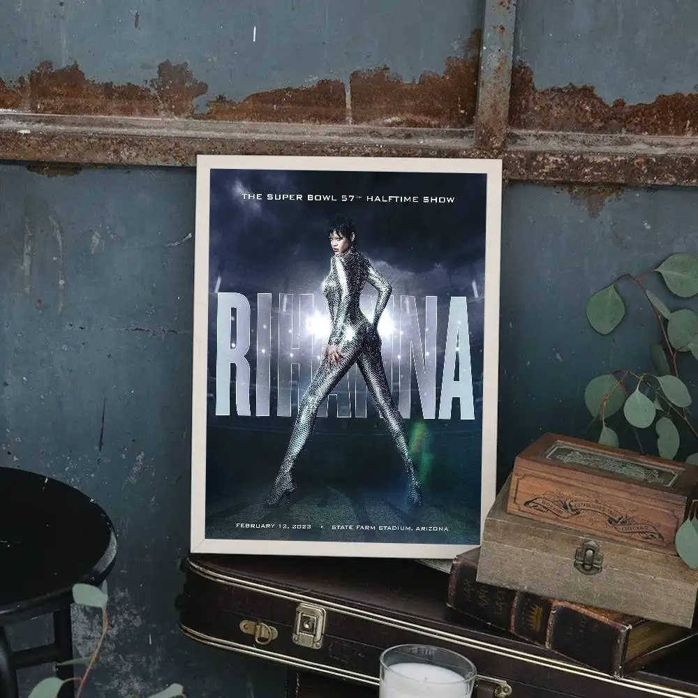 1 قطعة المغني R-RIHANNAS المشارك طباعة لغرفة النوم غرفة المعيشة ديكور المنزل اللوحة جدار الفن HD صورة جدارية #6