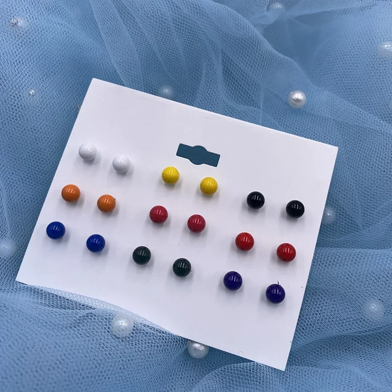 

4mm Colorful Copper Ball Earrings Small Stud Earrings Set For Women Girls Children Micro Disco Ball Stud Earrings Jewelry Gifts