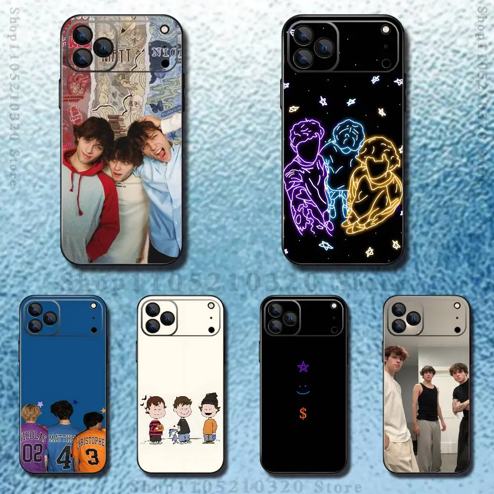 

S-Sturniolo Triplets Phone Case For iPhone 17,16,15,14,13,12,11 ,Pro Max,XS,X,XR,SE,Mini,8,7,Soft Silicone Black Cover