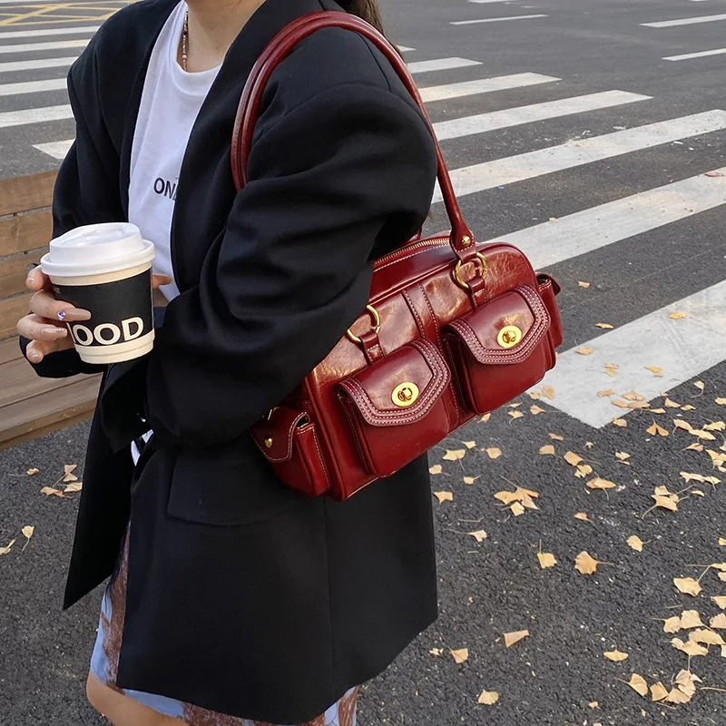2026 Korean Premium Vintage Handbag Women's Boston Commuting Versatile Shoulder Bag Crossbody Bag Fashion Bags for Women