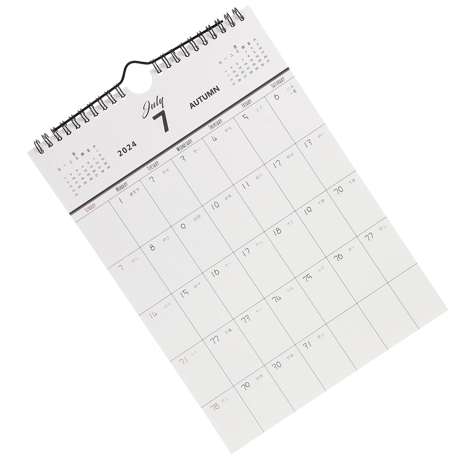 

Wall Calendar 2023 2024 Monthly Home Office Decor Spiral Binding Design Hanging Hole Portable Practical