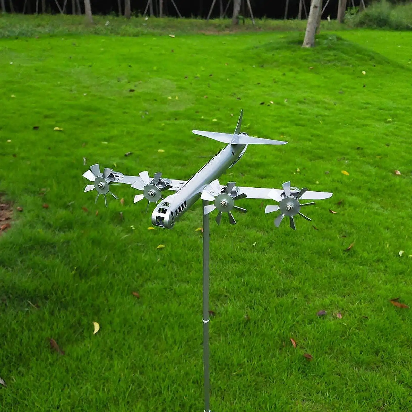 

Wind Spinner Ornament Present for Home Metal Airplane Wind Sculpture Aircraft Windmill for Lawn Balcony Courtyard Decoration