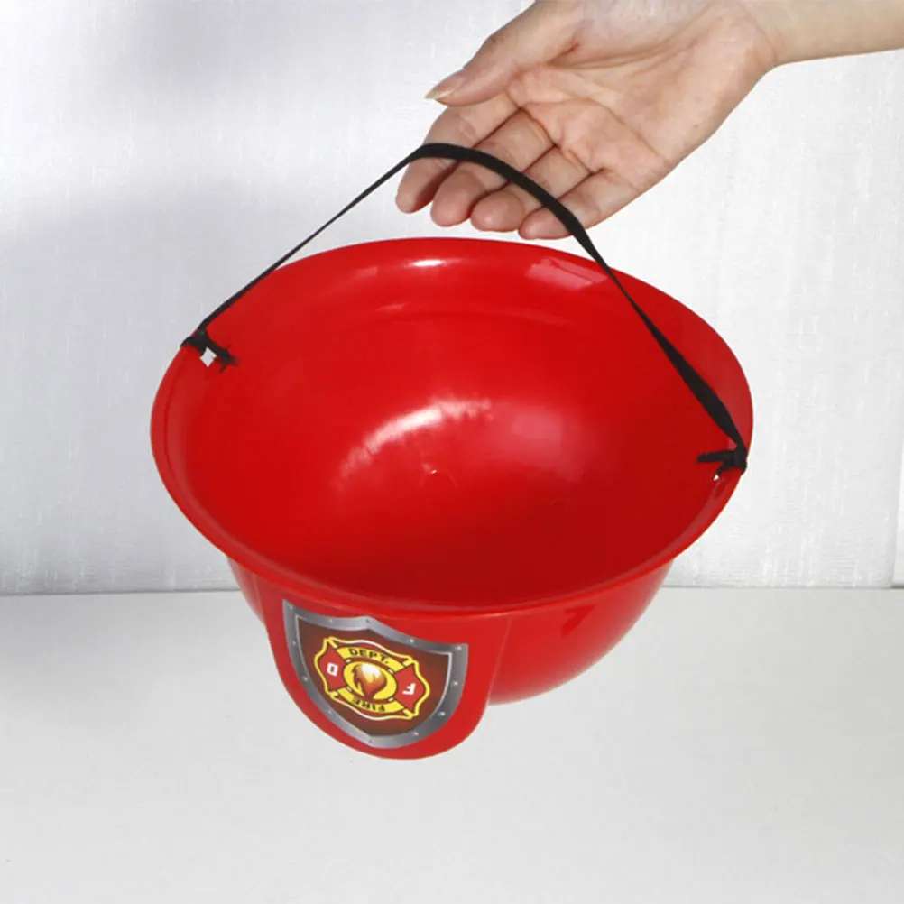 

12 pcs Fire Hat Red Adjustable Plastic Educational Construction Role Play Safety For Creative Learning