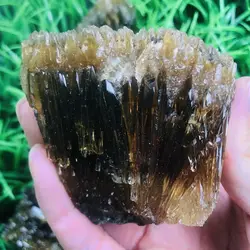 1pc Natural yellow amber calcite raw stone crystals cluster gemstone collection of rough rock mineral specimens healing crystal
