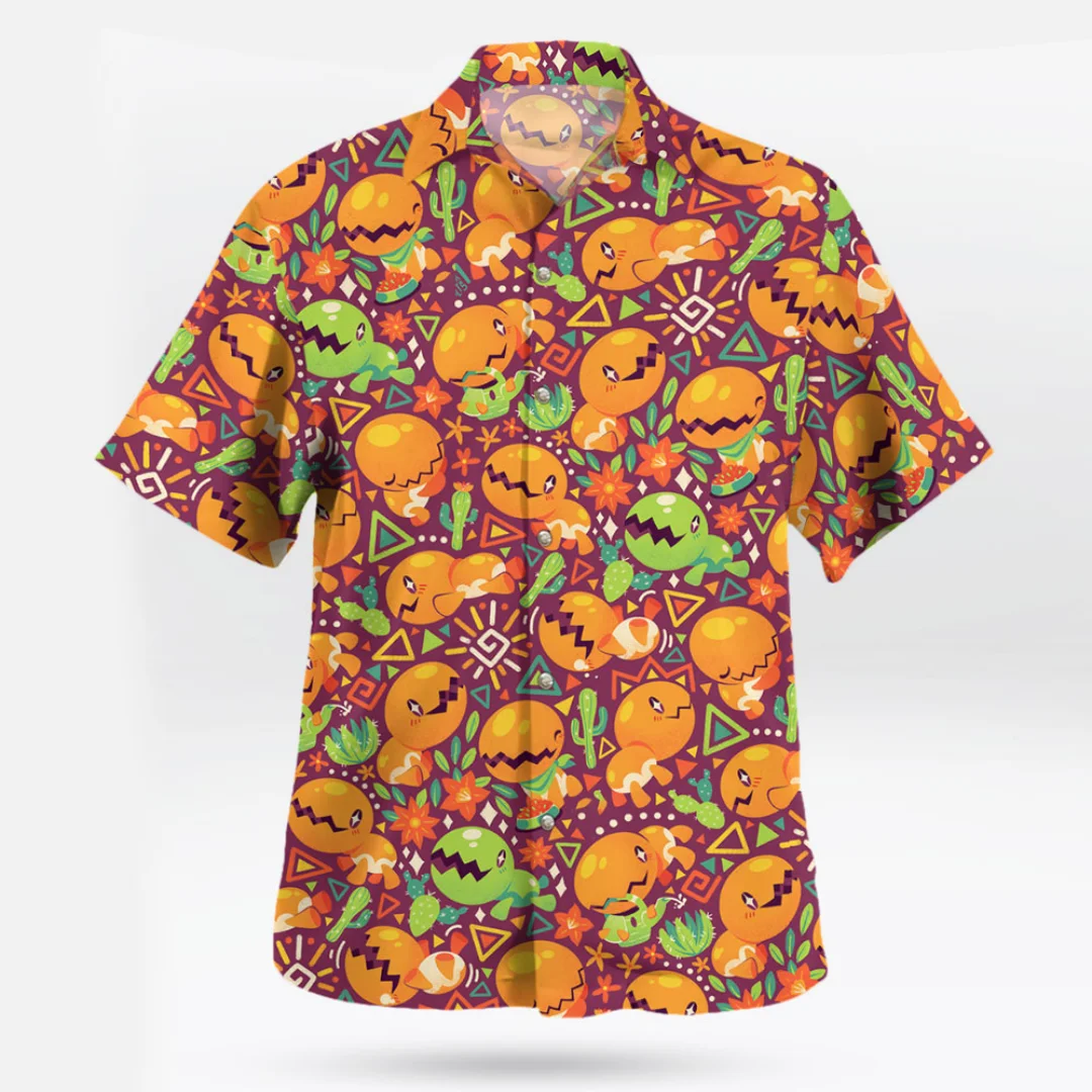 

Trapinch Hawaiian Shirt – Pokémon-Inspired Tropical Button Summer Sports Leisure Men's T-Shirt Children's Clothing Tee Y2k Woman