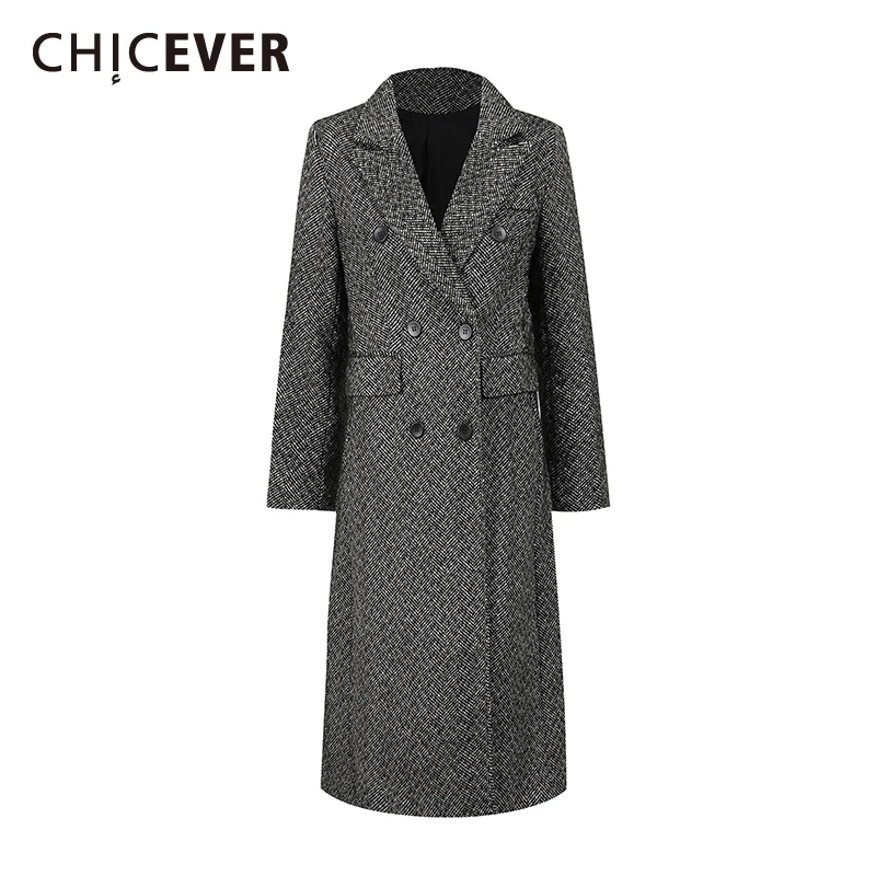 

CHICEVER серый шикарный плащ с карманами, женский свободный плащ с лацканами и длинными рукавами, французские винтажные женские плащи, осенний модный стиль, новинка
