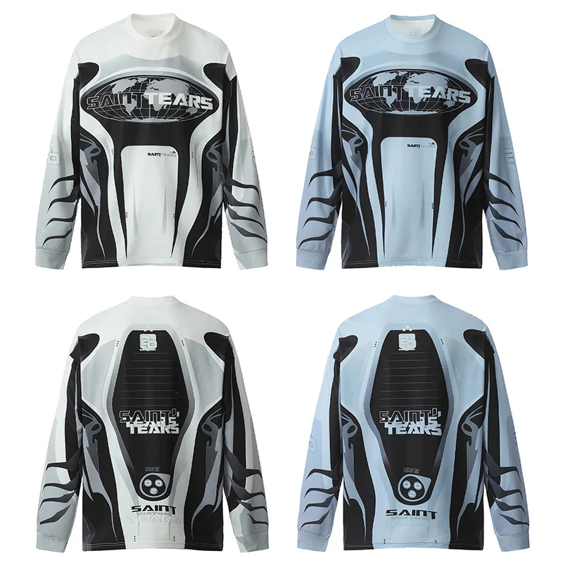 

Футболка с длинным рукавом для мужчин и женщин, винтажный Свободный Повседневный Топ с круглым вырезом и принтом, тренд, осень