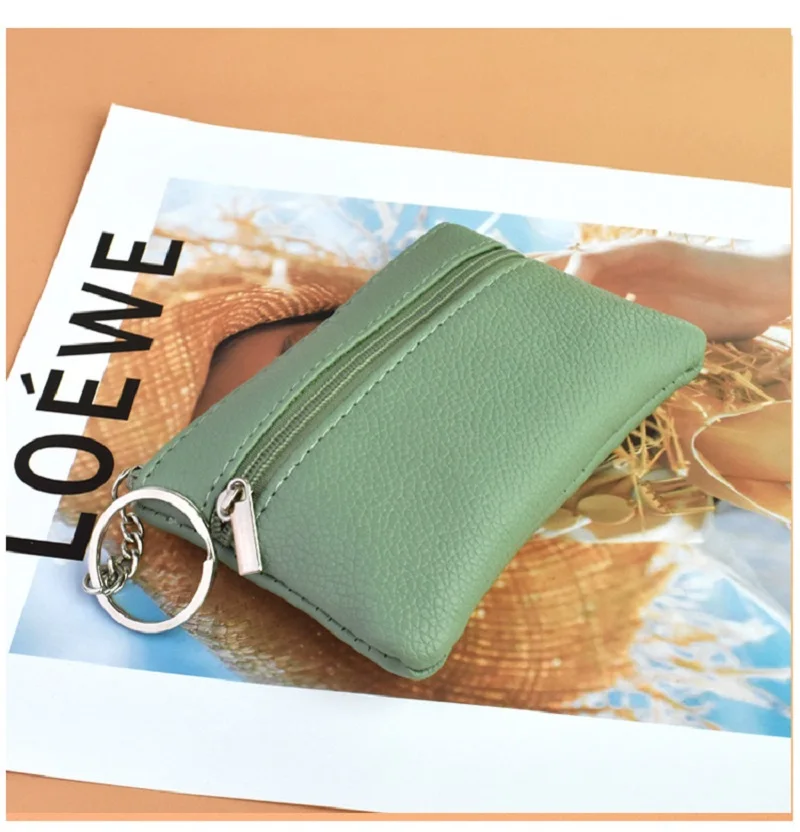 PU Leather Coin Purses Women's Small Change Money Bags Pocket Wallets Key Holder Case Mini Functional Pouch Zipper Card Wallet