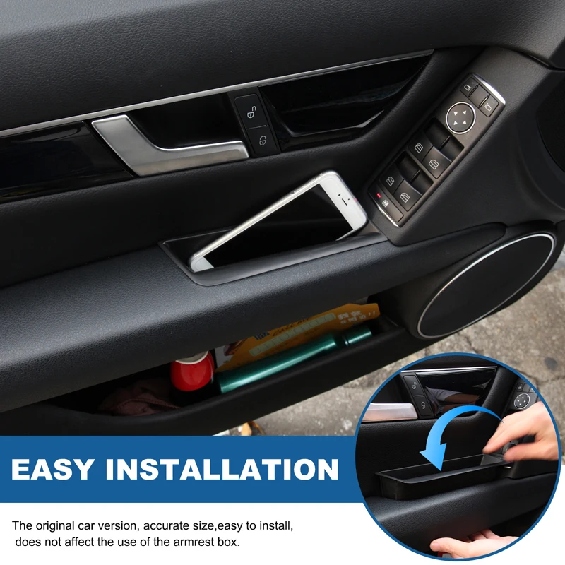 메르세데스-벤츠 C 클래스 W204 2008-2014 차량 내부 도어 핸들 수납함 팔걸이 정리함 트레이 액세서리