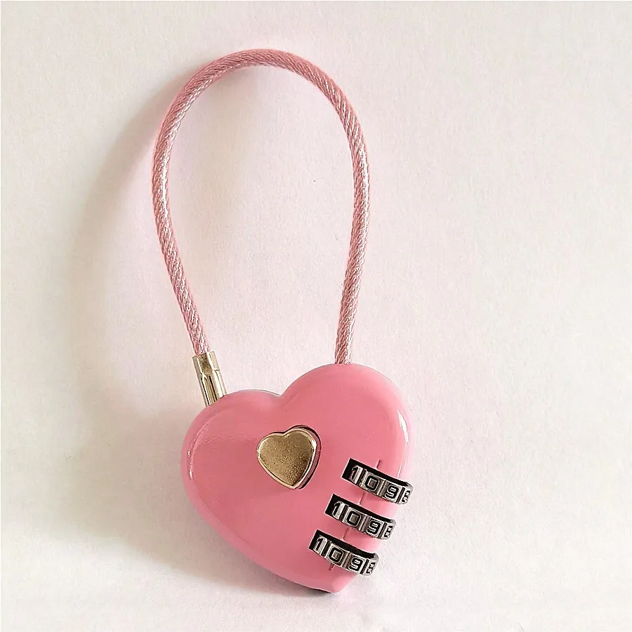 Multifunctional Heart-Shaped Lock For Luggage, Backpacks, Gym Lockers, TSA Approved, Customizable Password, Portable Design, Suitable For Dorms, School Supplies, Travel Bags, Luggage, Travel Gear, Gym Equipment