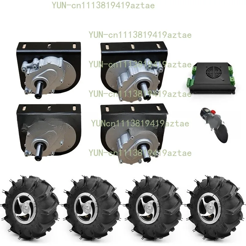 4WD 1000W Electric Four‑Drive Kit, 10 Inch Wheel Hub Cart with 4.10‑4 Off‑Road Tires,Four ×250W Motors & Wireless Remote Control