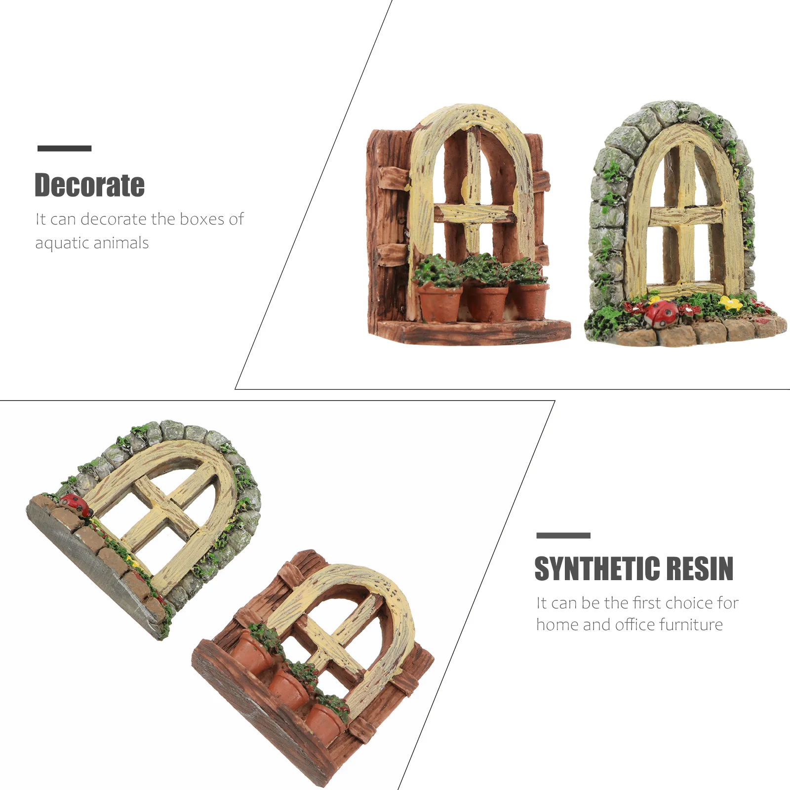 

2Pcs Fish Tank Decor Stone Synthetic Resin Aquatic Ornamental DIY Aquarium Landscape Supplies Fish Tank Decoration