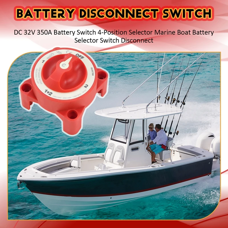 

DC 32V 350A Battery Switch 4-Position Selector Marine Boat Battery Selector Switch Disconnect For Marine Boat