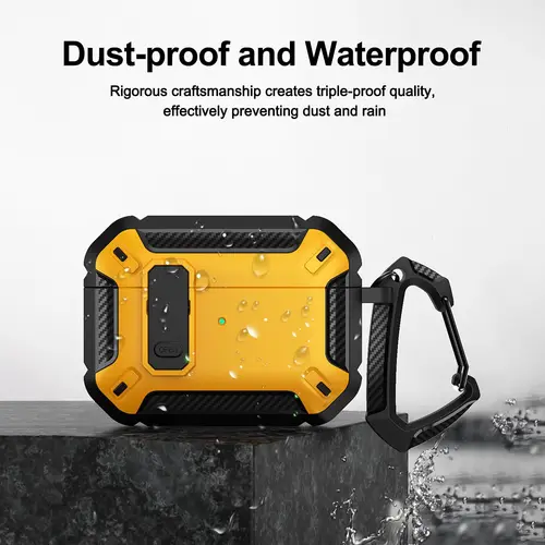 Imagen 2 del producto Funda para auriculares para AirPods Pro 3, funda con bloqueo seguro, accesorios con Kit de limpieza, armadura protectora dura para AirPods Pro 3