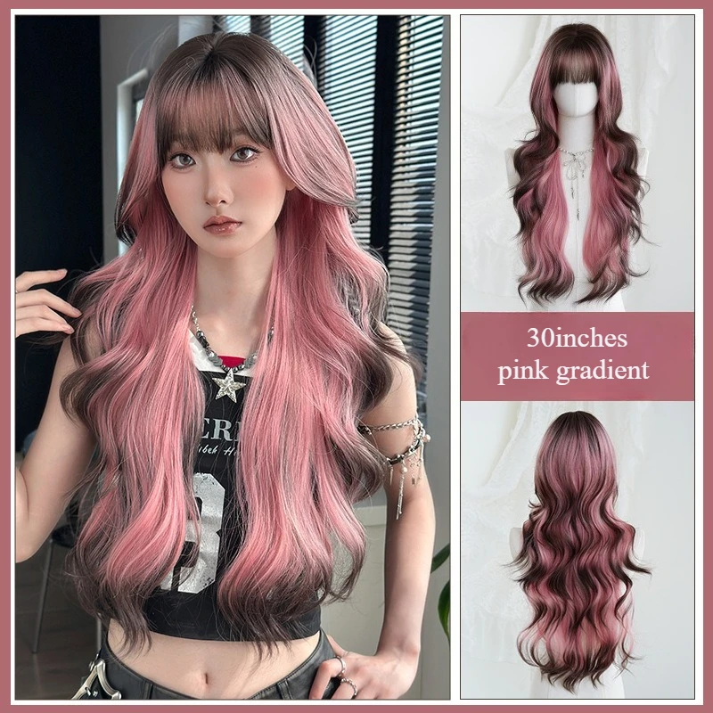 

Curly Wig, Gradient Color Layered High Temperature Silk, Cosplay Party Natural Wig, Suitable for Women To Use