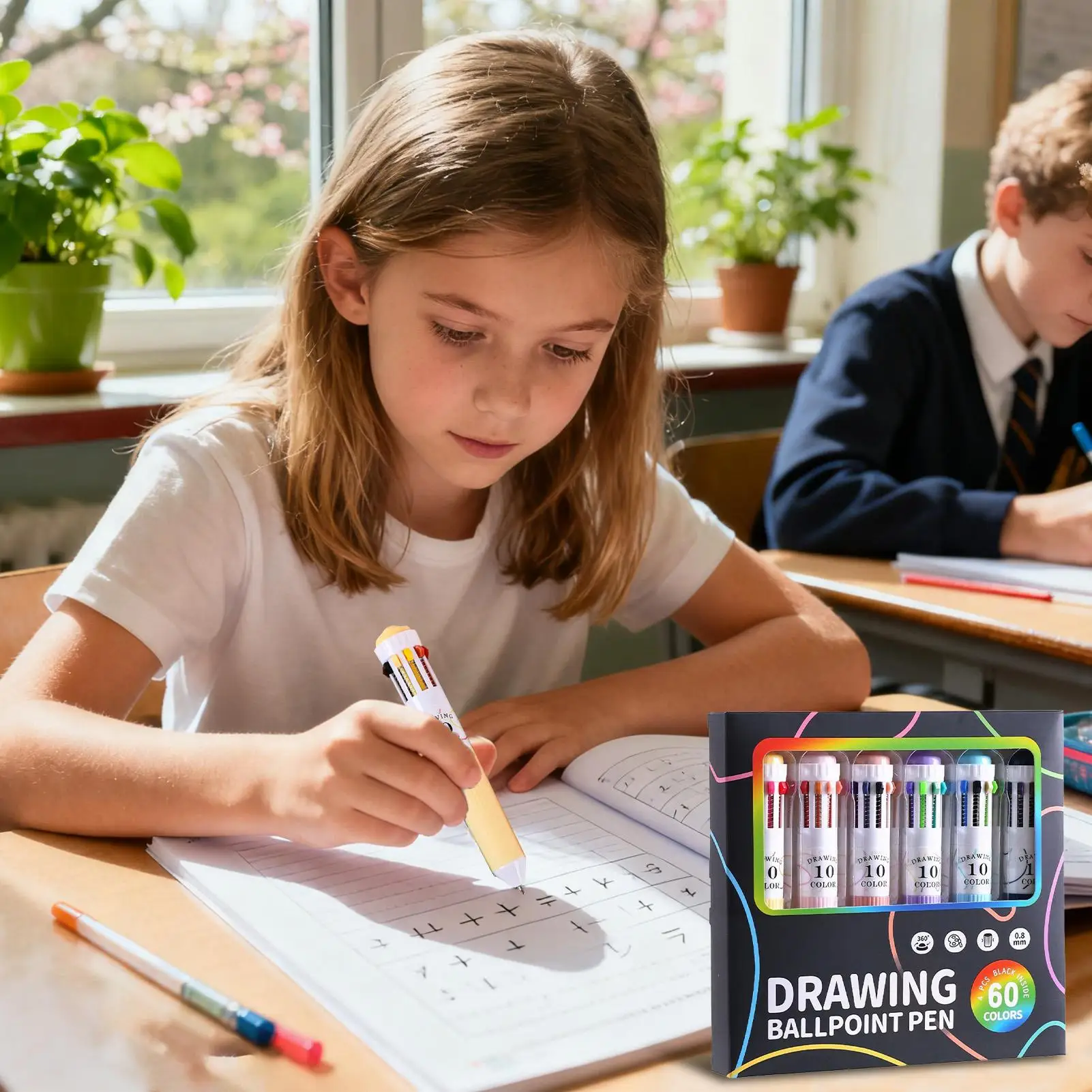 

Multicolored Pen 0.8mm 60 Colors Retractable Pen with Journal Students Stationery for Teacher Students Planner School Journaling