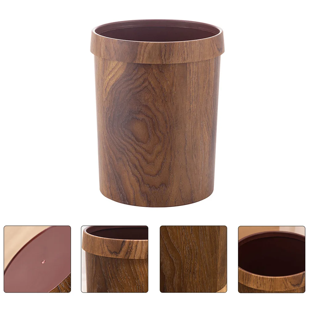 

Retro Trash Can Garbage Vintage Decor Wastebasket Plastic for Bathroom Kitchen Office