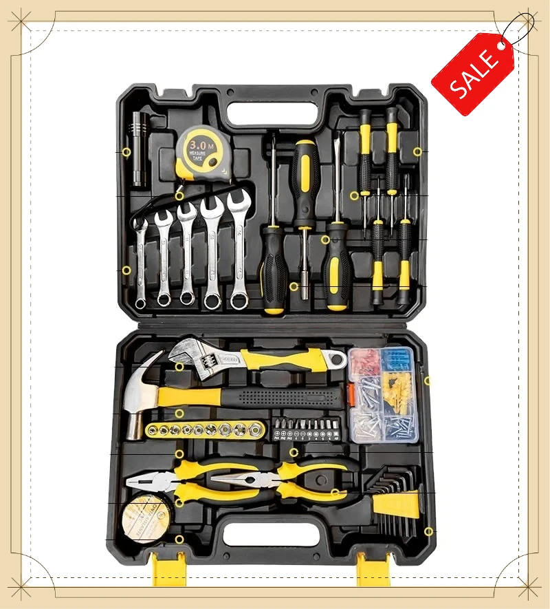 Kit de Herramientas Manuales Multifuncionales para el Hogar, Juego de Herramientas de Reparación Universal para Mantenimiento Diario del Hogar y Bricolaje