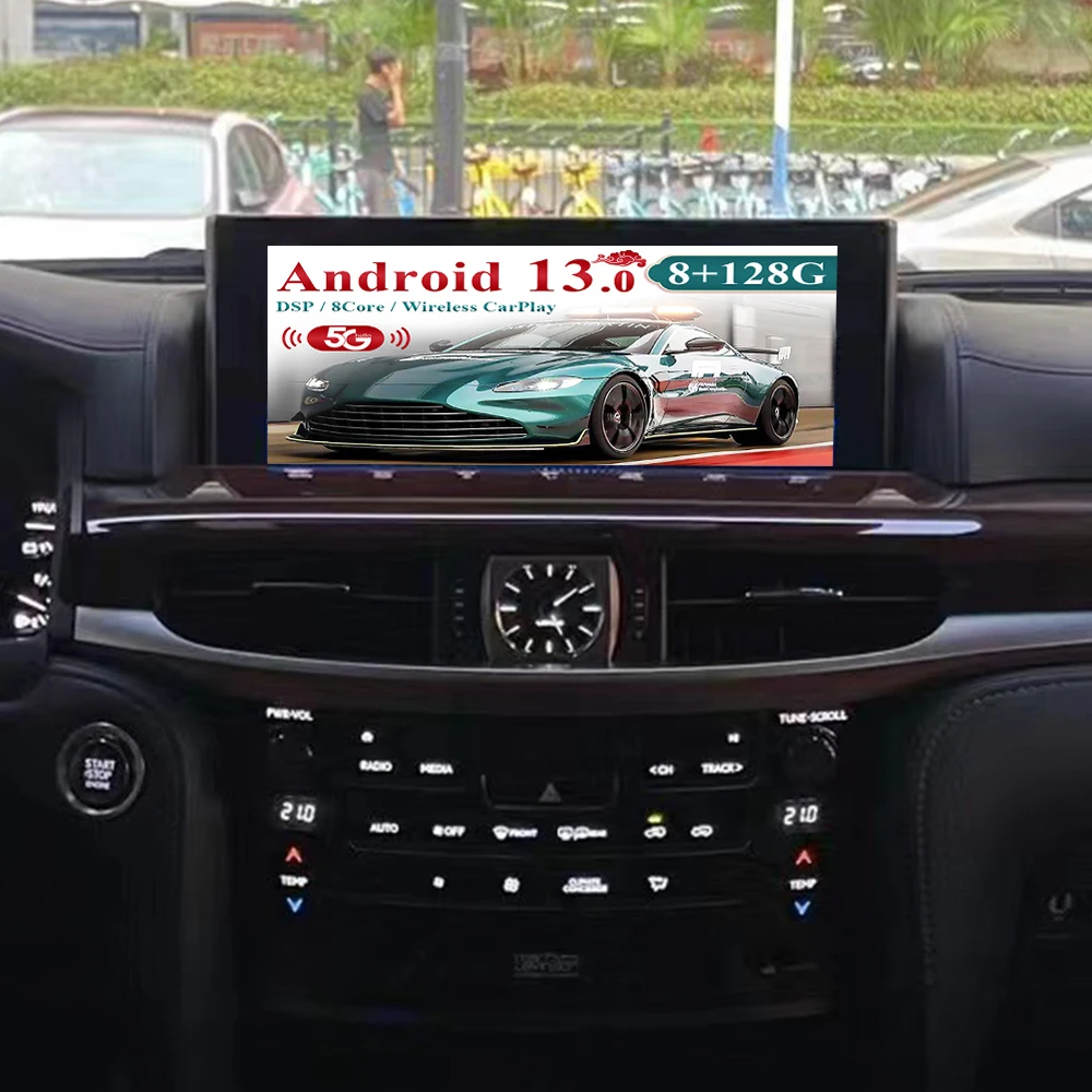 

12,3-дюймовый автомобильный мультимедийный плеер Android 13.0 для Lexus LX570 2015-2021 автомобильный мультимедийный плеер GPS-навигация радио сенсорный экран головное устройство