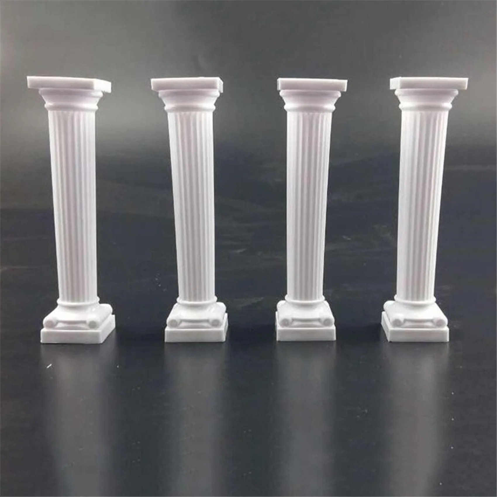 ABKW-16Pcs White Small+Large Plastic Cake Pillars,Wedding Cake Pillars Stand,Fondant Cake Support Mold