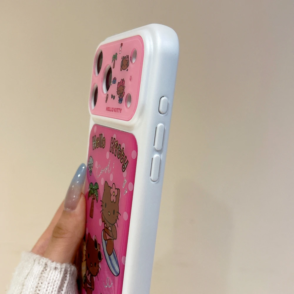 Fashion Cute Cartoon Sanrio Hello Kittty Summer Beach bikini Phone Case For iPhone 17 Pro 16 15  Pro Max Shockproof Hard Cover view 5