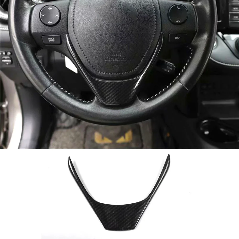 

Car Steering Wheel Decoration Trim Bezel Sticker Styling For Toyota RAV4 2013-2019 Interior Auto Moldings