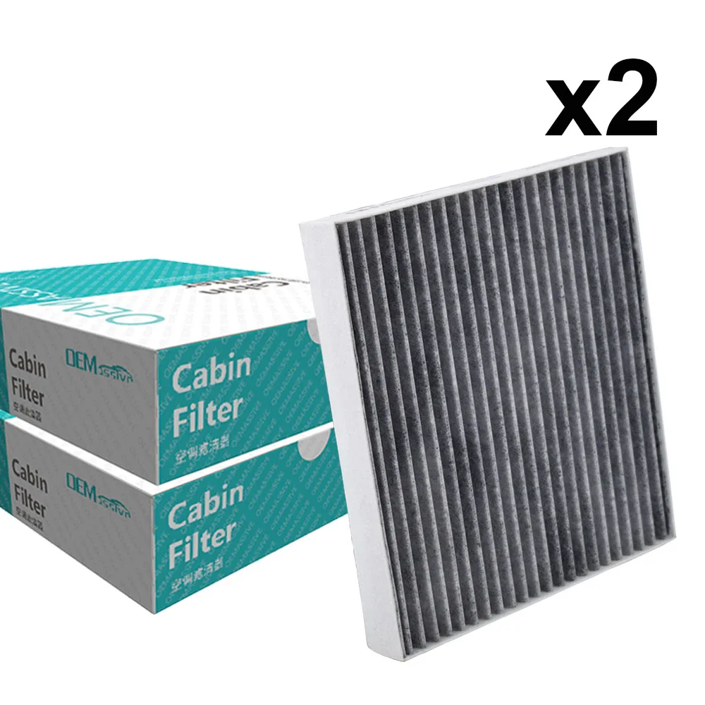 2x Car Pollen Cabin Air Conditioning Filter Activated Carbon For Hyundai Creta IX25 Tucson Kia Rio Sportage 2016 2017 2018 2019