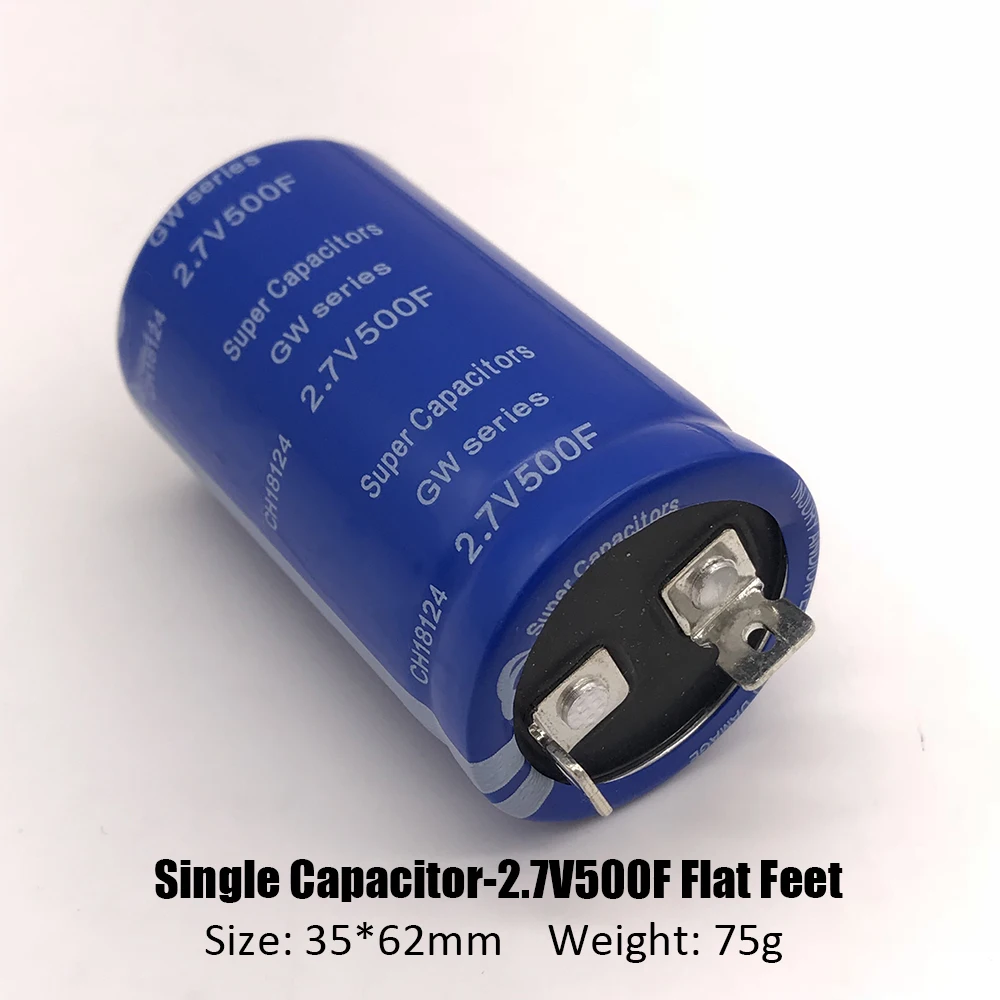 Super Farad Capacitance-2.7V-500F-flat Angle Fixed Angle Capacitor