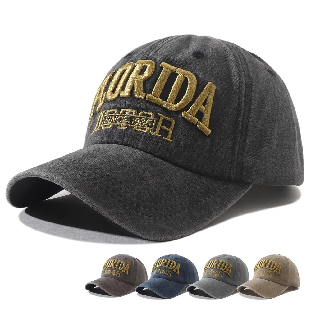 أزياء فلوريدا التطريز قبعات البيسبول في الهواء الطلق عارضة قبعات للحماية من الشمس الهيب هوب قبعة الرياضة قبعات الغولف غسلها Snapback القبعات للنساء الرجال