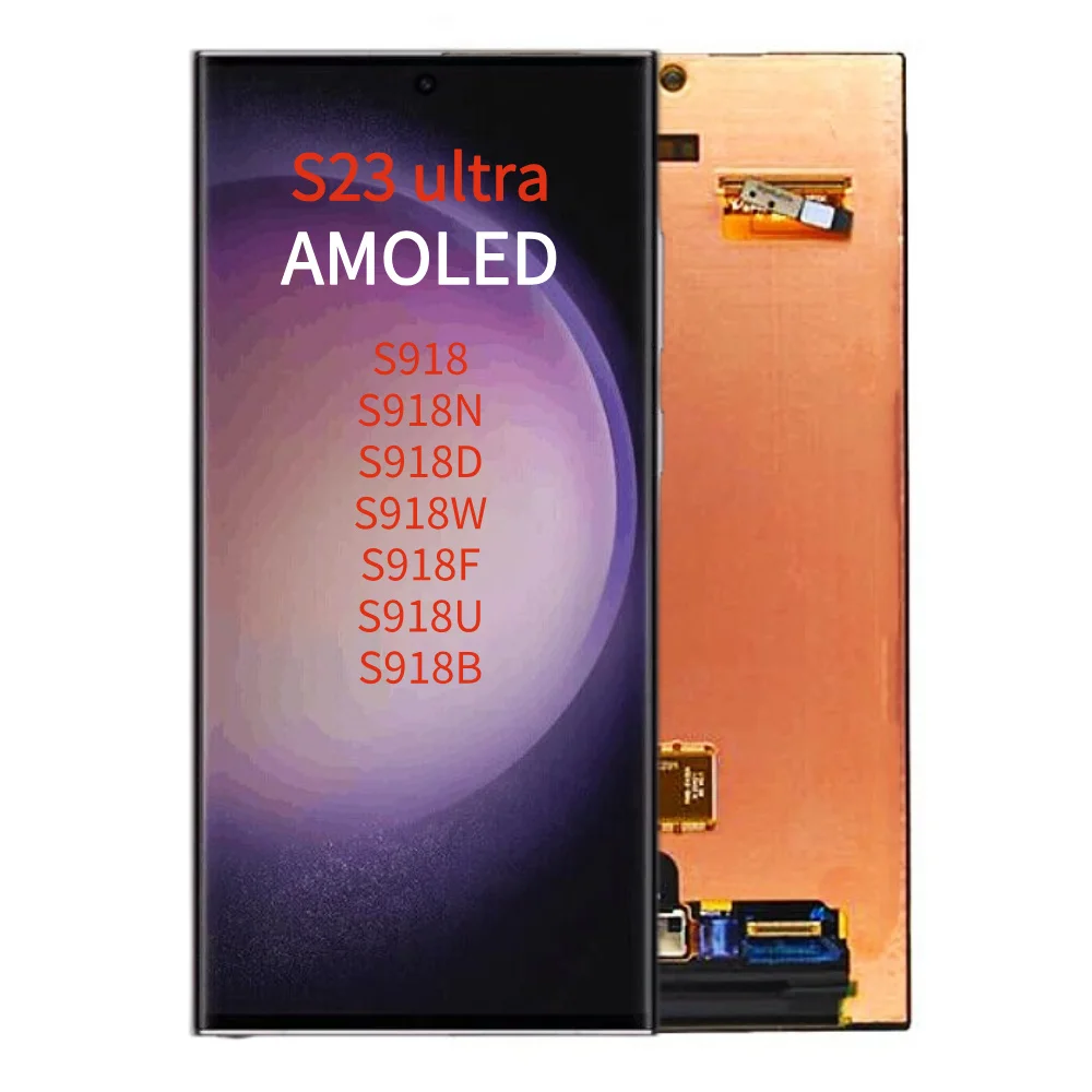 ORI 120HZ 슈퍼 AMOLED 삼성 갤럭시 S23 울트라 LCD SM-S918 S9180 S918U LCD 디스플레이 터치 스크린 디지타이저