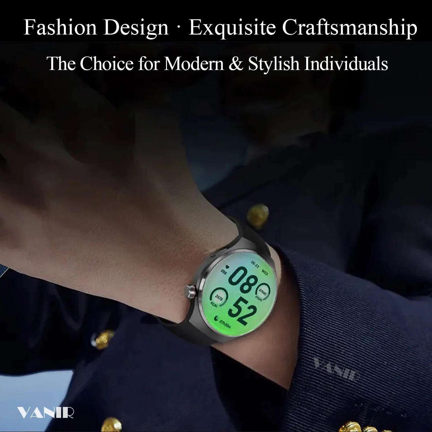 VANIR 2.01インチ Bluetooth スマートウォッチ - 通話の発信と受信、男性と女性のための HD スポーツウォッチ