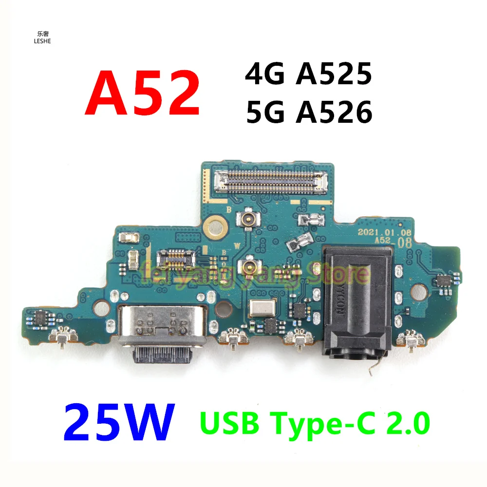 

For Samsung Galaxy A52 4G 5G 25W USB Type-C 2.0 Charge Dock Socket Jack Connector Flex Cable Charging Board Module Microphone