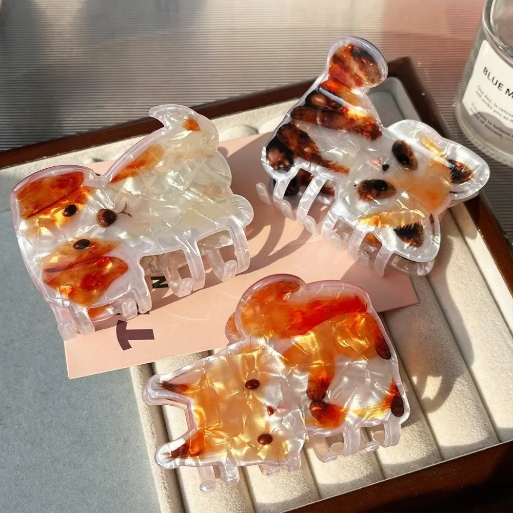 

Креативная заколка для волос в корейском стиле: мультяшная, акриловая, в виде животного (собака, змея, акула), геометрическая, для женщин