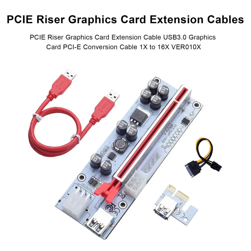 Pci-e 16x Graphics Card Slot Electric Light Indicator Professional Gpu Pci-e Riser 1x to 16x Extender Cable for Mining Eth Btc