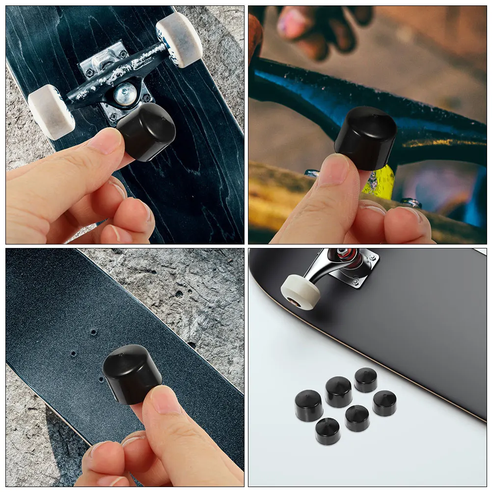 

6 Pcs Bushings Skateboard Truck Pivot Cups Replacement Parts PU Bushings Bearings Vertex Cap Accessories