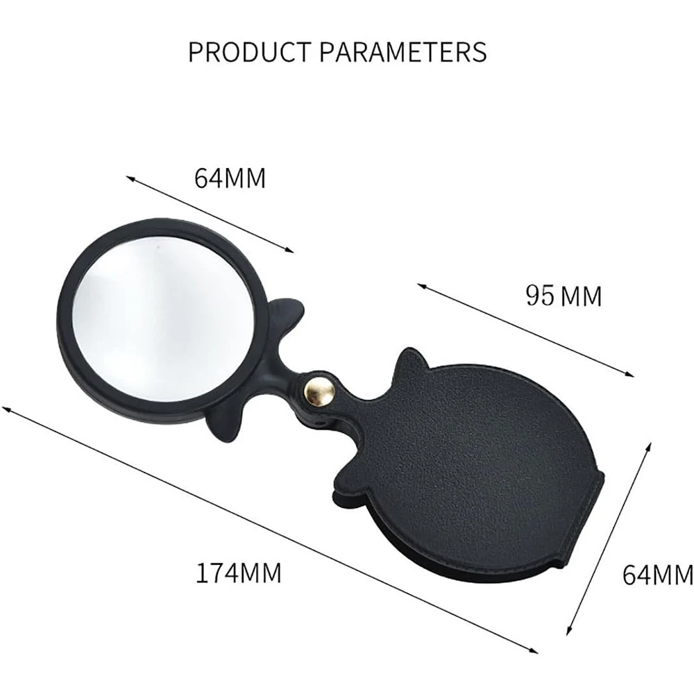 Imagem -03 - Mini Folding Pocket Magnifier Caixa Protetora Giratória Preta Lendo Jornais Livros Hobbies 10x