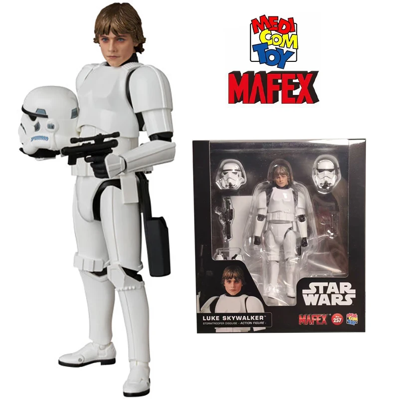 % 100 Original Medicom Toy Mafex (No.257) Star Wars Star Wars: Episodio IV – Una nueva esperanza Luke Skywalker Stormtrooper Figura de acción