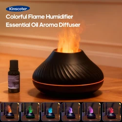 KINSCOTER-Diffuseur d'arômes constants iques, lampe à huiles essentielles, humidificateur d'air portable USB, veilleuse à flamme pour document, 130ml