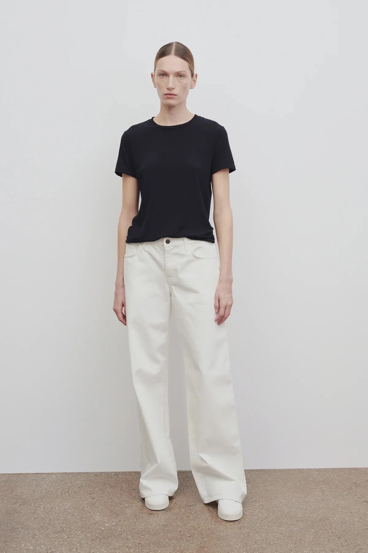 THE ROWS 25SS Spring/Summer High Waisted Loose Wide Leg Draped Dragging Straight Leg Denim Trousers