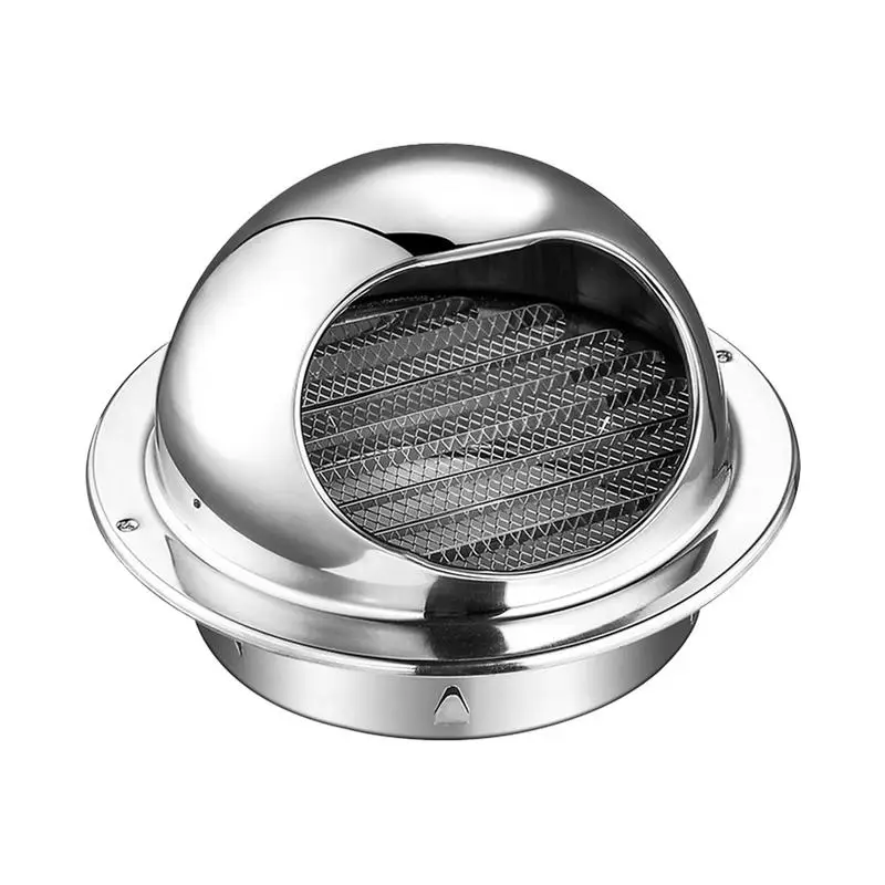 Exterior Wall Ventilation Cap Round Exhaust Grille with Embedded Mounting Clamps  Stainless Steel Ventilation Outlet Cover