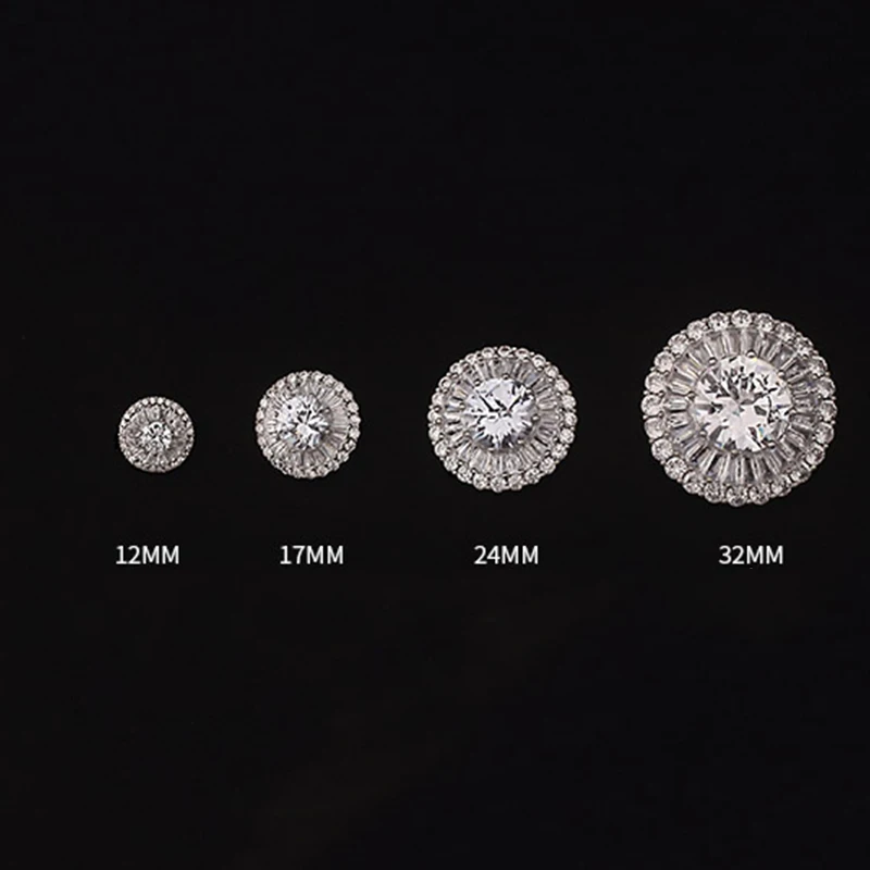 1PCs High-End Female Button Crystal Diamond Rhinestone Zircon Advanced Accessories round Decorative Clothes